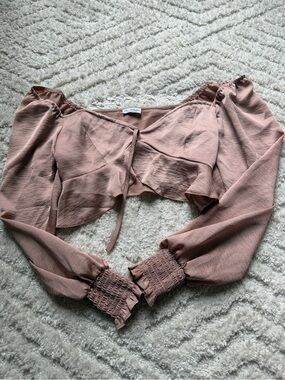 Miss Selfridge Dusty Rose Tie-Front Blouse